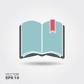 Flat icon of an open book. Vector logo Royalty Free Stock Photo