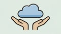 Hands Support Cloud Computing Concept - Digital Transformation and Data Storage Royalty Free Stock Photo