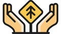 Hands Protecting Tree Symbol - Care for Nature Concept Royalty Free Stock Photo