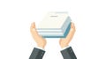 Hands holding stack of documents and papers, business and organization concept Royalty Free Stock Photo