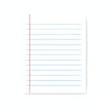 Simple Flat Blank Lined Paper Sheet Office Supply Illustration Royalty Free Stock Photo
