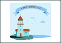 Lighthouse. Flat illustration made Royalty Free Stock Photo