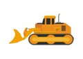 Bulldozer vehicle. Simple flat illustration.