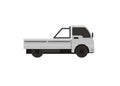 Empty white pick up car. Simple flat illustration.