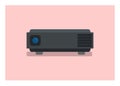 LCD projector unit. Simple flat illustration Royalty Free Stock Photo