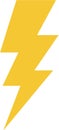 Simple Flat Lightning Bolt Illustration Icon Shape on White Background Royalty Free Stock Photo