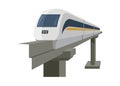 Monorail in perspective view. Simple flat illustration. Royalty Free Stock Photo