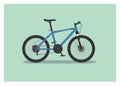 Mountain bike with tall seat. Simple flat illustration.