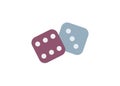 Pair of dice. Simple flat illustration.