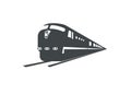 Passenger train silhouette. Simple flat illustration. Royalty Free Stock Photo