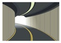 Road tunnel entrance or exit access. Simple flat illustration. Royalty Free Stock Photo