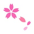 Simple and flat illustration of Sakura Royalty Free Stock Photo