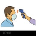 Simple Flat Illustration Showing Body Temperature Check Sign during Covid-19 Outbreak Royalty Free Stock Photo