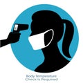 Simple Flat Illustration Showing Body Temperature Check Sign