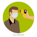 Simple Flat Illustration Showing Body Temperature Check Sign during Covid-19 Outbreak Royalty Free Stock Photo