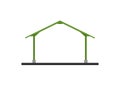Steel frame building. Canopy building. Simple flat illustration