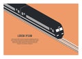 Streamline passenger train. Simple flat illustration.