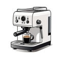 Simple flat illustration and vector of a modern coffee machine, easy to edit. Royalty Free Stock Photo