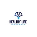 Simple flat letter mark HEALTHY LIFE logo design