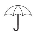 Simple flat lined umbrella icon