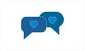 Simple flat love chat icon vector Royalty Free Stock Photo
