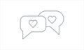 Simple flat love chat icon vector Royalty Free Stock Photo