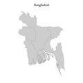 Simple flat Map of Bangladesh with borders