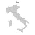 Simple flat Map of Italy with borders