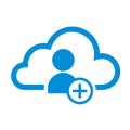 Simple Flat Minimalist Cloud Add User App Icon Royalty Free Stock Photo