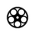 Simple Flat Monochrome bicycle sprocket icon. Chainrings, Bike gear icon. Royalty Free Stock Photo