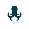 Simple flat octopus vector logo template