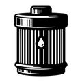 Simple flat oil filter illustration for logo and design use. Royalty Free Stock Photo
