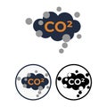 Simple flat round CO2 icon