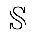 Simple flat S shape logo illustration alphabet icon