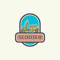 Simple Flat Scooter Logo Design Vector Stock Image Royalty Free Stock Photo