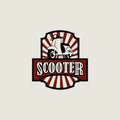 Simple Flat Scooter Logo Design Vector Stock Image Royalty Free Stock Photo