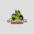 Simple Flat Scooter Logo Design Vector Stock Image Royalty Free Stock Photo
