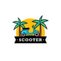 Simple Flat Scooter Logo Design Vector Stock Image
