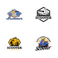 Simple Flat Scooter Logo Design Vector Stock Image Royalty Free Stock Photo
