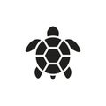 Simple Flat Silhouette Turtle Icon with Hexagon Pattern Detail Design Royalty Free Stock Photo