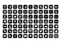 77 Square Social Media Icons black. Royalty Free Stock Photo