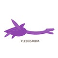 Simple flat style icon of Plesiosauria. Pictogram of dinosaur. Loch nessie