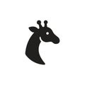 Simple Flat Style Giraffe Head Isolated Shape Silhouette Icon Royalty Free Stock Photo