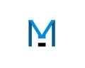 Initial letter M H negative space anagram logo Royalty Free Stock Photo