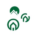 simple flat styles circle house icon logo Vector illustration design