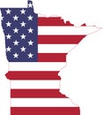 US flag map of Minnesota, USA Royalty Free Stock Photo