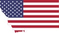 US flag map of Montana, USA Royalty Free Stock Photo