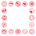 Simple and flat valentine icon set