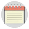 Simple flat vector icon of a blank lined notepad for organization and planning Royalty Free Stock Photo