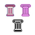 Simple flat vector icon of Roman or Greek pillar the Ionic order column Royalty Free Stock Photo